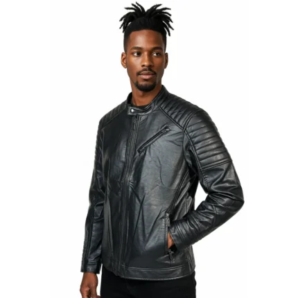 Jacket Leather Side Zipper